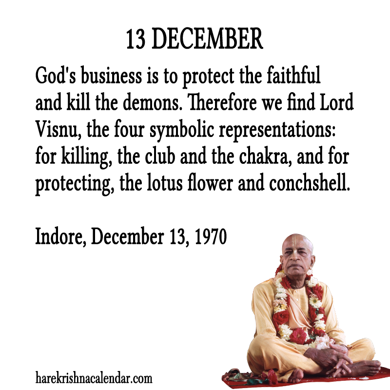 13 December Hare Krishna Calendar