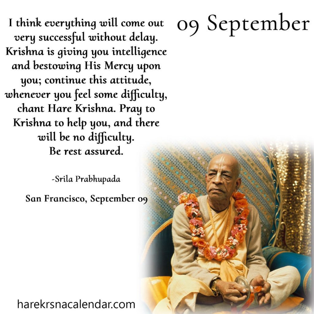 Srila Prabhupada Quotes For Month September 09