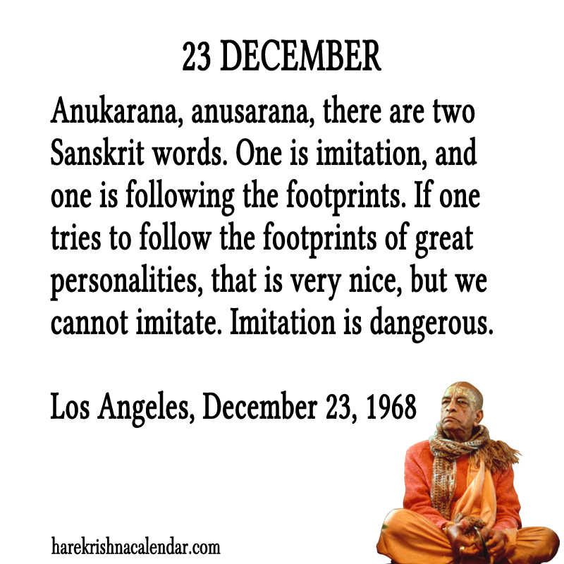 Srila Prabhupada Quotes For Month December 23