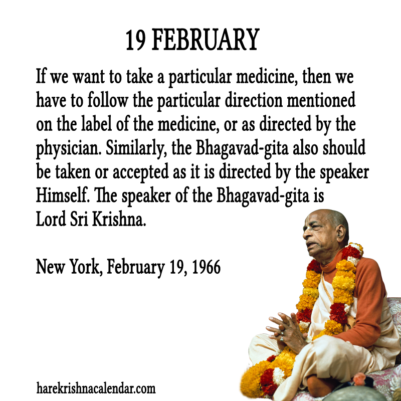 Srila Prabhupada Quotes For Month February 19