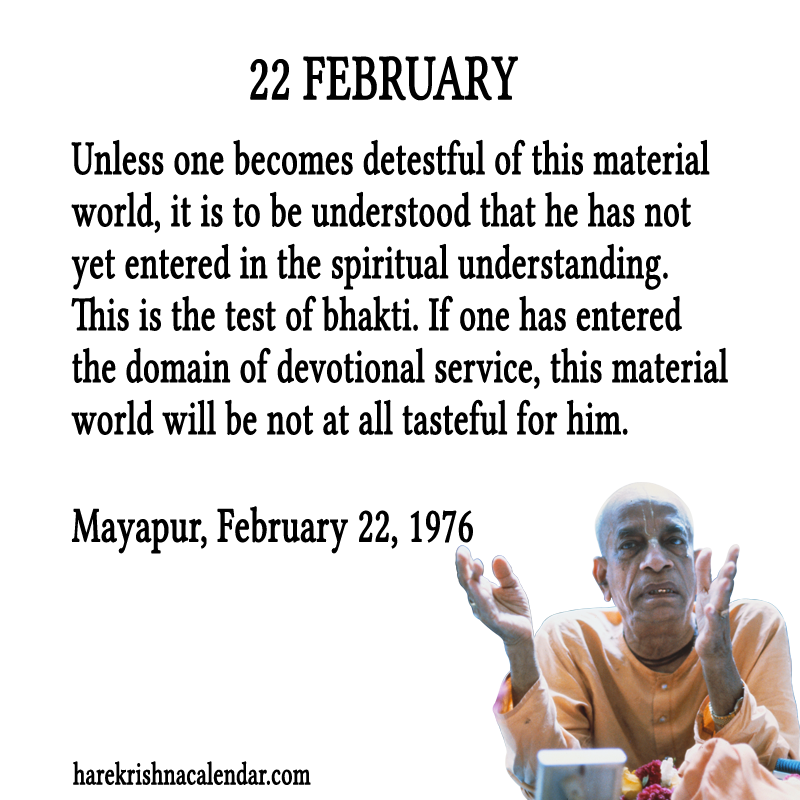 Srila Prabhupada Quotes For Month February 22