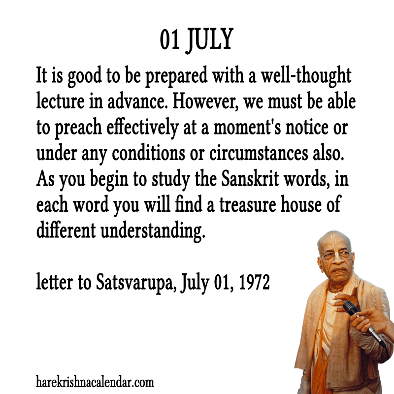 Srila Prabhupada Quotes For Month July 01