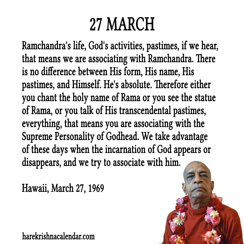 Srila Prabhupada Quotes For Month March 27