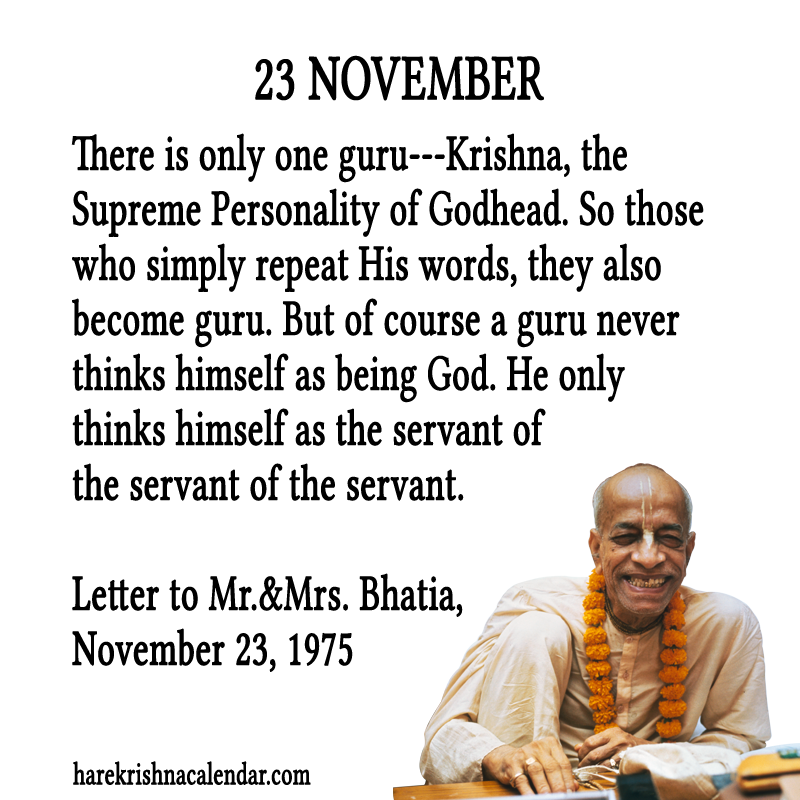 Srila Prabhupada Quotes For Month November 23