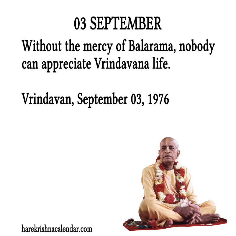 Srila Prabhupada's Quotes for 03 September Hare Krishna Calendar