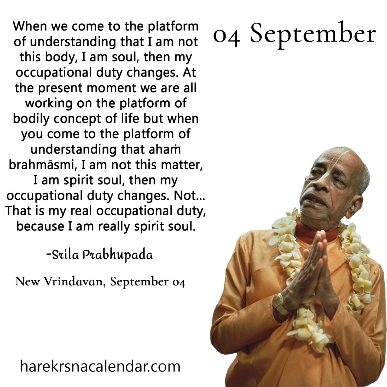 Srila Prabhupada's Quotes for 04 September | Hare Krishna Calendar